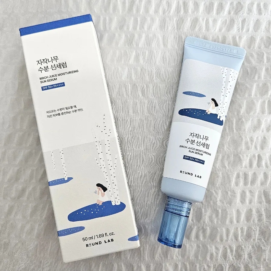 라운드랩 자작나무 수분 선세럼 50ml 후기｜촉촉한 선세럼 사용감 & 댓글 이벤트 당첨💙